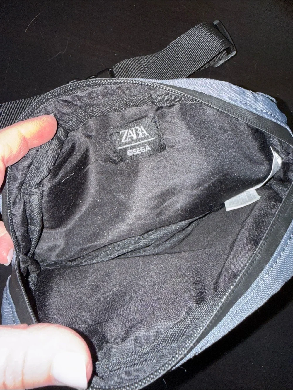 Zara x Sega gray & black fanny bag. Belt bag.